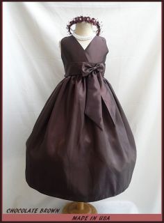 New Brown Truffle Flower Girl Dress Pageant Wedding Bridesmaid Dancing Party
