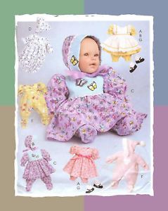 Baby 11 16in Doll Clothes Dress Shoes Pattern Bitty McCalls 5774 Bonnet Snowsuit