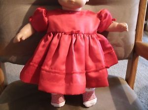 Bitty Baby Girl Doll Clothes Red Fancy Dress with Merry Christmas Socks