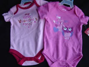 Newborn Girl Creeper Valentine's Day Lot of 2 New with Tag