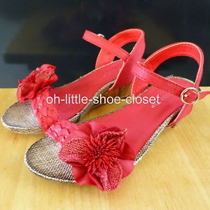 Baby Toddler Red Pageant Crowning Dress Dance Sandal Shoes Girl Size 9 10 11