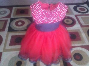 Girls Polkadots Xmas Minnie Mouse Costume Tutuskirt Toddler Holiday Dress 2TRED