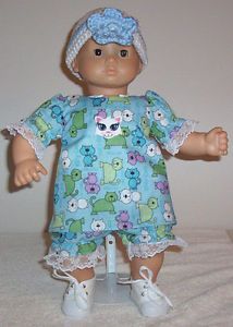 Dolls Clothes Outfits Blue Kitty Shorts Fits Bitty Baby Berenguer 15 17