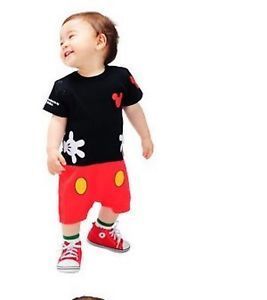 Cotton Boy Girl Cute Mickey Mouse Baby Romper Baby Clothes for 6 24 Month