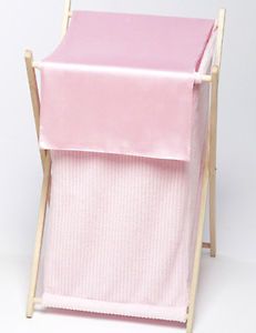 Sweet JoJo Designs Kid Baby Clothes Laundry Hamper for Pink Chenille Bedding Set
