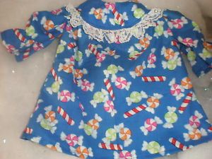 Clothes Bitty Baby American Girl Blue Christmas Candy Nightgown