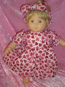Clothes for Bitty Baby Valentine Pink Red Heart Dress