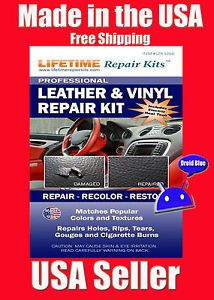 Deluxe Pro Leather Vinyl Repair Kit with Heat Tool Fix Car Seats Made in USA 1