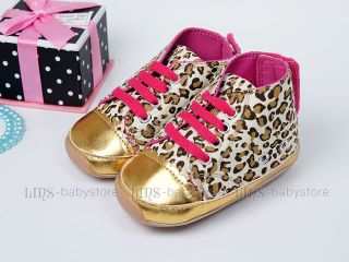 New Toddler Baby Girl Leopard Hard Sole Shoes US Size 3 4 5 A1064