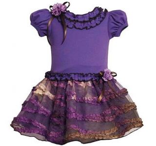 New Girls Bonnie Jean Sz 2T Purple Flower Tie Dye Ruffle Dress Clothes $52 Last