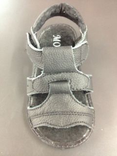 New J106 Black Toddler Boys Velcro Strap Faux Leather Strap Sandal Cushion Shoes