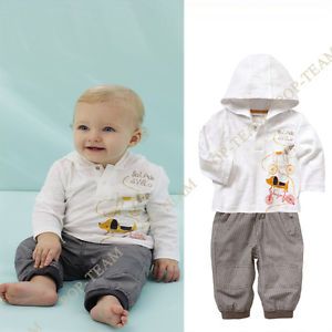 Boys Kids Baby 1 6Y 2pcs Leisure Hooded Sweater Pants Clothing FT58