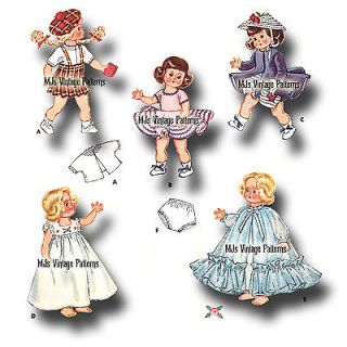 Vtg 50s Doll Clothes Pattern Whole Wardrobe 8" Ginny Wendy Muffie