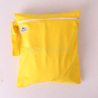 3pcs Waterproof Zipper Bag Reusable Cartoon Pattern Baby Cloth Diaper Bag Yellow