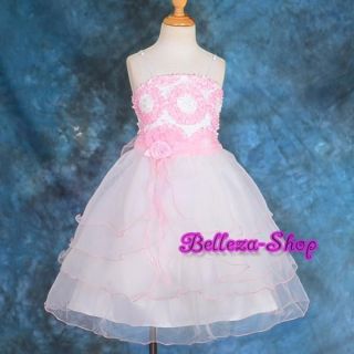 Pink Wedding Flower Girl Pageant Party Occasion Formal Dress Size 3T 4T FG118
