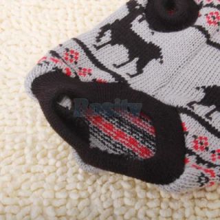 Black Grey Turtleneck Pet Puppy Dog Knit Sweater Deer Pattern Clothes Coat s M L