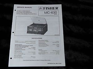 Original Fisher MC 630 MC 630 Component Stereo System Service Manual