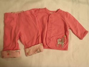 Gymboree Baby Girls Preemie or 0 3 Reversible Pink Jacket Pant Zebra Outfit