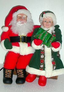 Christmas Animated Mr Mrs Claus Santa Mrs Claus Animated Figures Setting Chair