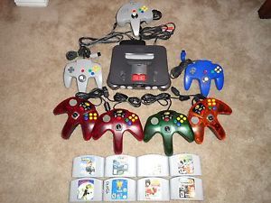 Nintendo 64 System with 12 Games Expansion Pack 7 Controllers Mario Kart