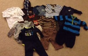 Lot 15 PC Baby Boy 6 Months Sleepers Shirts Pants Clothes Carters