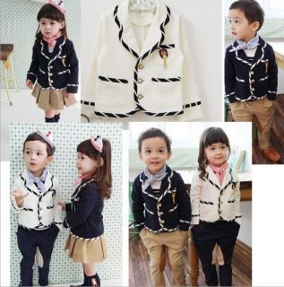 Preppy Style Girl Toddler Boys Small Suit Korean Style Jacket Kids Coat 2 7Years