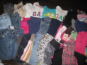 Huge Used Toddler Girls 4T 5T Jeans Outfits Fall Winter Clothing Lot