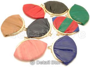 New Eel Skin Snap Closure Small Coin Change Purse Wallet