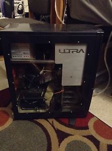 Ultra Black Aluminus ATX Mid Tower Case with Clear Side Front USB Firewire And