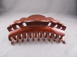 Brown Metallic Look Plastic 5" Long Barrette Big Huge Hair Clip Claw Clamp