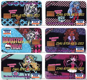 Monster High Credit Cards Party Bag Fillers X6