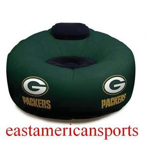 Green Bay Packers NFL Inflatable Chair Tailgate Blow Up Seat Dorm Room Pool