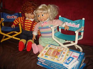 Playmates Dolls Cricket Corky Brother Sister Talking w Tapes Chairs Original