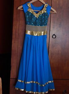 Peacock Blue Arabian Style Princess Jasmine Dance Costume in Medium Child