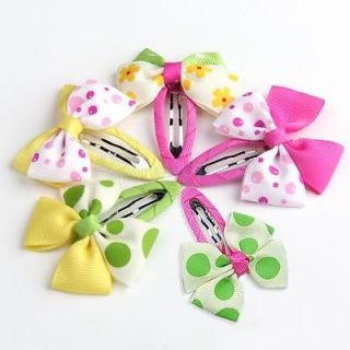 5 Lot Baby Girl Toddler Hair Bows Clips Flowers Ribbon