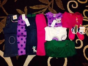 Huge Lot of New Gymboree Baby Girl Clothes 9 Pcs Size 2T