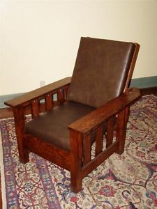 Mission Arts Crafts 1 4 Sawn Oak Stickley Style Morris Chair