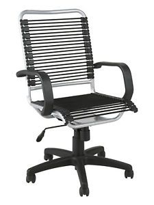 New Contemporary Modern Black Silver Bungie Bungee High Back Tilt Desk Chair