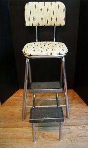 Retro Mid Century Comfort Line Cosco Fold Out Folding Step Stool Ladder Chair