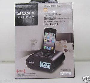 Sony Dream Machine Alarm Clock with FM Radio iPod iPhone Dock ICF C05IP