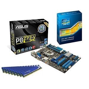 Intel i7 3770K Quad Core CPU Asus Z77 Motherboard 32GB DDR3 Memory RAM Combo Kit