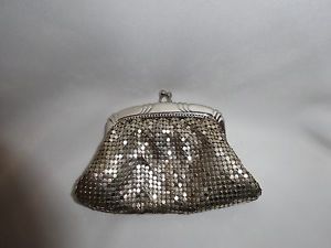 Whiting and Davis Silver Mesh Small Coin Change Purse Bag