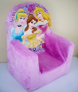 Disney Princess Soft Foam Plush Childrens Chair Belle Cinderella Sleeping Beauty