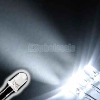 10x 100pcs 3V Bright White LED Emitting Diode Lights Bulbs Lamp 5mm 6000 6500K