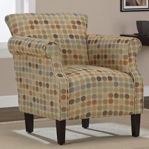 Multi Color Modern Retro Style Dot Circle Fabric Accent Chair New