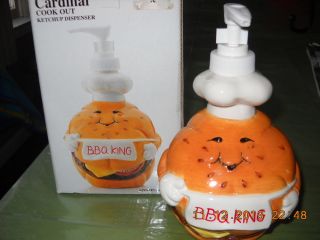 Unique Hamburger Ketchup Dispenser Hand Painted BBQ Cook Out Collect or Use