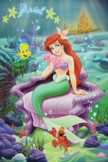 Disney "Ariel Sitting on Shell Chair" Poster The Little Mermaid Princesses