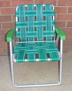 Vintage Child's Children's Aluminium Webbed Folding Outdoor Lawn Deck Chair