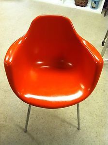 Vtg Krueger Eames Era Retro Style Modern Mid Century Fiberglass Arm Chair