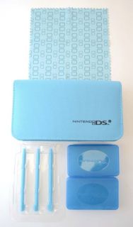 New Genuine Nintendo DSi Padded Zipper Case Sky Blue Stylus Cloth Travel DS Lite
